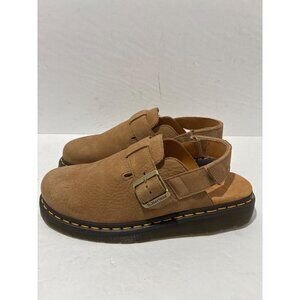 Dr Martens Jorge II Tumbled Nubuck Savannah Tan Leather M 10 Slingback Mules NWO